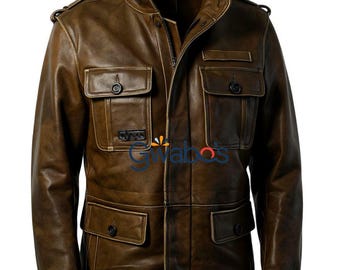 Custom Fit Leather M65 Field Jacket • Handmade Military Style Coat