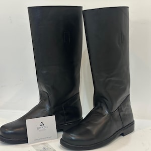 Imperial Officer Black Leather Cosplay Boots Replica  | Accurate Star Wars Empire Costume Shoes | Handmade 501st-Approved Style