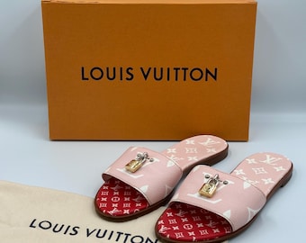 Louis Vuitton Lock It Pink Monogram Slide Sandal box dustbag