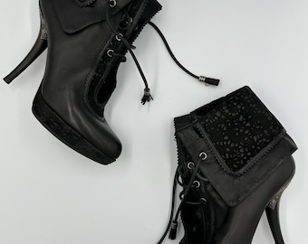 Christian Dior leather lace up Boots Size Eu 40