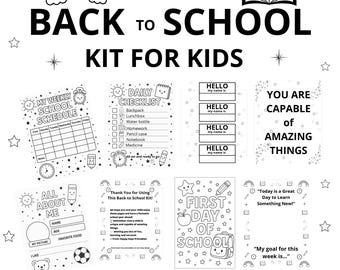 Kit de volta às aulas para crianças – atividades para impressão, cronograma, etiquetas, flashcards e muito mais