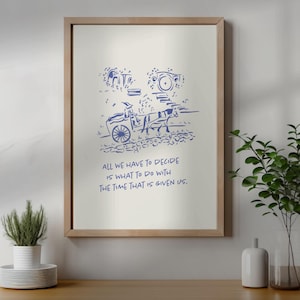 Middle Earth Wizard Quote Wall Art Print Fellowship Office Decor Gift for Epic Fantasy Adventure Quest Book Lovers