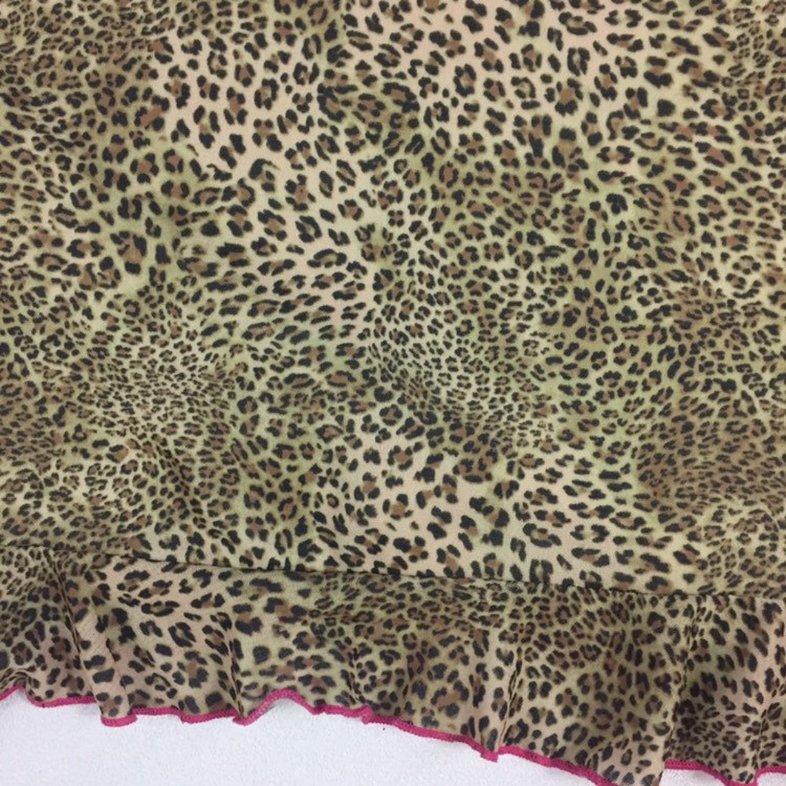 Y2K cheetah print mesh net ruffle skirt millennium leopard | Etsy