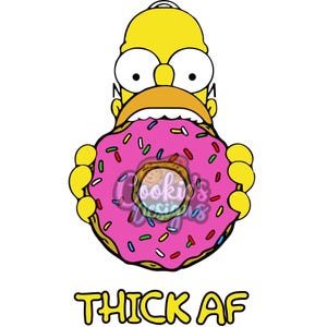 Homer Donut, tjock AF, PNG-filnedladdning, endast digital fil