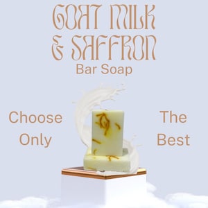 Goat Milk & Saffron Soap Bar – Natural Moisturizing Handmade Soap for Sensitive Skin and Luxury Skincare Gift, organic skincare, herbal soap