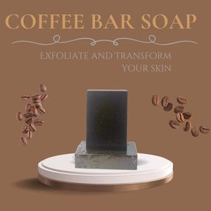 Coffee Bar Soap Handmade + Exfoliating Coffee Grounds & Shea Butter for Smooth Hydrating Skin Gift for Coffee Lovers, Chemical-free