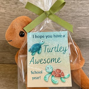 Turtley Awesome School Gift Tag - Printable Turtle Gift (digital ...