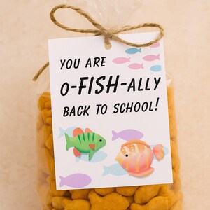 Back to School Gift Tag, Fish Theme (digital Download) - Etsy