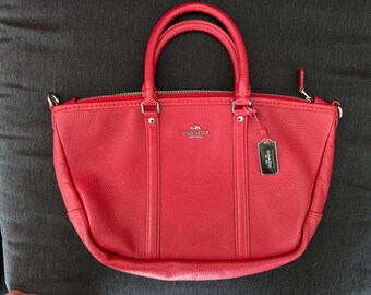 Centrale leren tas met kiezelstenen Coach