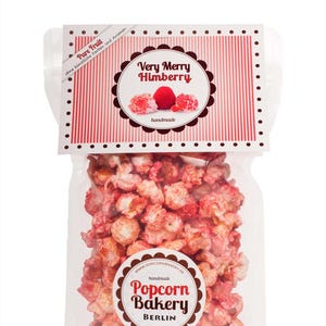 German Very Merry Raspberry Gourmet Popcorn / handmade / 100% natural