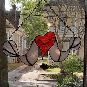 Lovey Dovey Birds Suncatcher Stained Glass