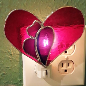 Valentine's stained glass Heart Night Light
