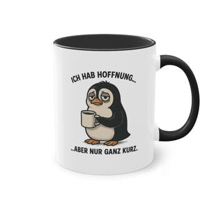 Funny penguin mug, sarcastic saying mug for morning grumps, humorous gift for colleagues and friends, office coffee mug