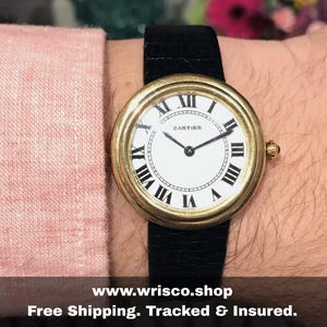Vintage 1976 Cartier Pre-must Round - Unisex - 18ct Gold Plated 32mm Hand Wind
