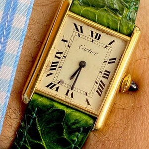 Vintage Cartier Tank Premust Men’s Watch LM 24 x 31 mm Manual Wind 18k Goldplated