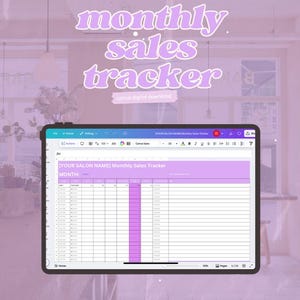 Monthly Sales Tracker | Editable Canva Template for Hair & Beauty Pros | Digital Download