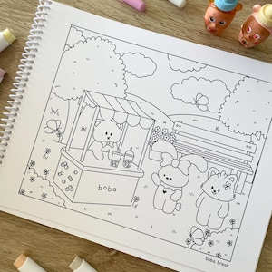 Honeybutter & Co. Coloring Book Vol. 1 - Premium Cardstock - Cute Coloring Book for Adults and Kids with Spiral Bound image 7