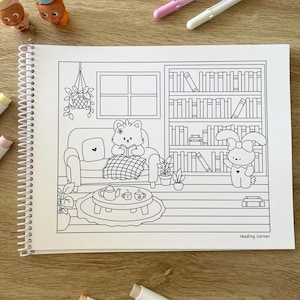 Honeybutter & Co. Coloring Book Vol. 1 - Premium Cardstock - Cute Coloring Book for Adults and Kids with Spiral Bound image 6