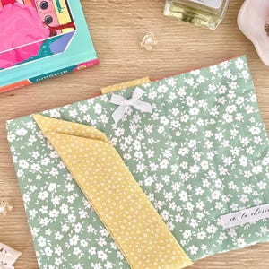 Quilted Book Sleeve with Bow - Handmade Book Sleeve, Fabric Book Cover, Bible Case, Gift for Book Lovers, Gift for Readers