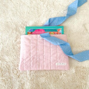 Quilted Book Sleeve with Bow - Handmade Book Sleeve, Fabric Book Cover, Bible Case, Gift for Book Lovers, Gift for Readers