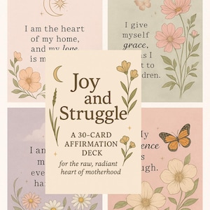 Cartes d'affirmation de la maternité – 30 cartes imprimables pour les mamans – Jeu de cartes Joie et lutte – Rappels doux pour les mères – Téléchargement numérique