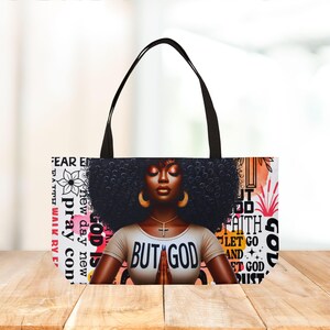 But God Affirmation Tote Bag | Christian Tote Bag | Faith-Based Gift | Inspirational Tote | Spiritual Bible Study Bag | Blessed Totes