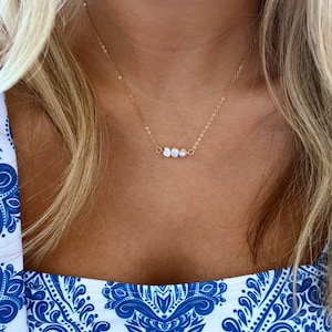 Gold Filled Fresh Water Pearl Beaded Dainty Necklace