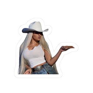 Adesivo de Cowboy Carter da Beyoncé | Adesivos divertidos para laptop, Cowboy Carter, itens essenciais para festivais, clima western