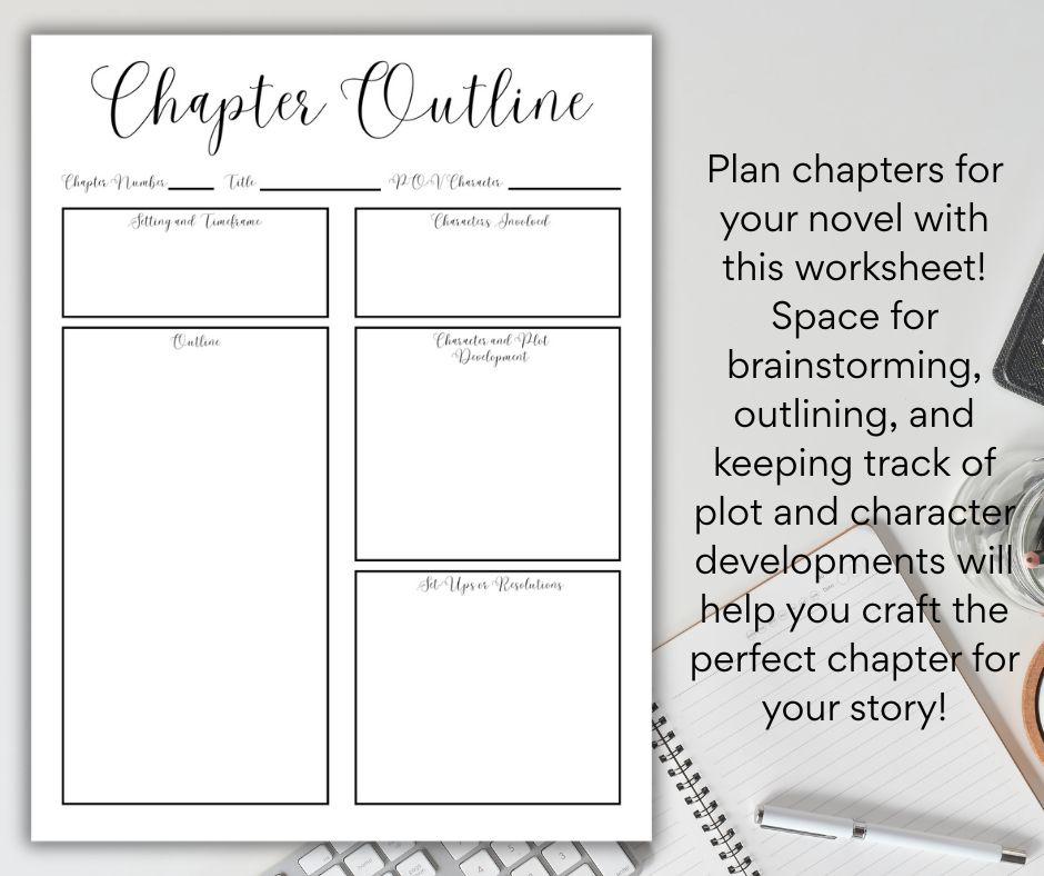 Printable Chapter Outline Worksheet for Authors (PDF Download, Letter ...