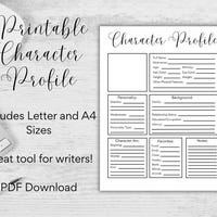 Minimalist Character Profile! - DIGITAL DOWNLOAD - - Etsy
