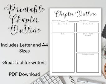 Printable Chapter Outline Worksheet for Authors (PDF Download, Letter and A4 Sizes)