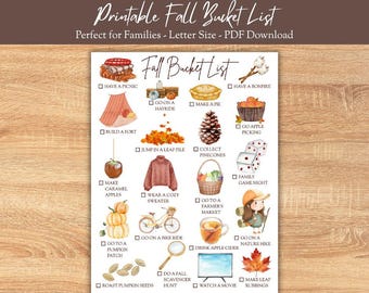 Printable Fall Bucket List: Family Activity Checklist (PDF Download)