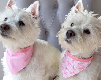 Breast Cancer Awareness Reversible Tie Dog Bandana Cat Bandana Pet Bandana