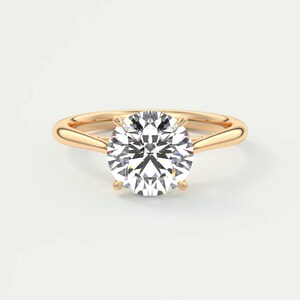 2 CT Round Cut Lab Grown Diamond Engagement Ring, 14K Solid Gold Classic Solitaire Ring, IGI Certified Diamond Ring, Proposal Ring For Her.