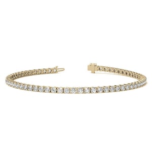 14K Massivgold Diamant Tennis Armband, 3.40 TCW Rundschliff Labor gewachsen Diamant Tennis Armband, Hochzeitsarmband, Jubiläumsgeschenk Armband.