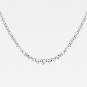 4 TCW Round Cut Lab Grown Diamond Tennis Necklace, 14K Solid Gold Diamond Necklace, Handmade Diamond Wedding Necklace For Her,Bridal Jewelry