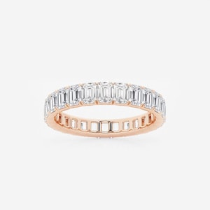 2.00 TCW Emerald Cut Lab Grown Diamond Eternity Band, 14k Solid Gold Wedding Ring, Lab Grown Diamonds Band, Full Eternity Statement Ring.