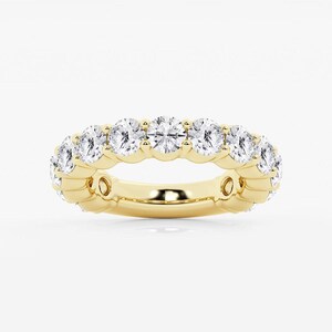Lab Diamond Wedding Band, 4.00 TCW Round Cut Lab Grown Diamond Band, 14K Gold Wedding Eternity Band, Gift for Her, Diamond Band for Women.