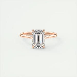 2.00 CT Emerald Cut Lab Grown Diamond Solitaire Ring, 14K Solid Gold Engagement Ring, Diamond Wedding Ring, Proposal Ring, Bridal Ring.