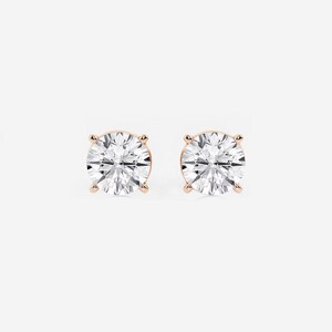 Lab Grown Diamond Stud Earrings, 0.50-4.0 carat Round Cut Diamond Studs, 14K Solid Gold Diamond Earrings, Everyday Diamond Earrings.