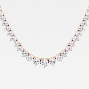 Lab Grown Diamond Tennis Necklace, 12.00 TCW Round Cut Lab Diamond Necklace, Bridal Necklace, Wedding Necklace For Women, Anniversary Gift.
