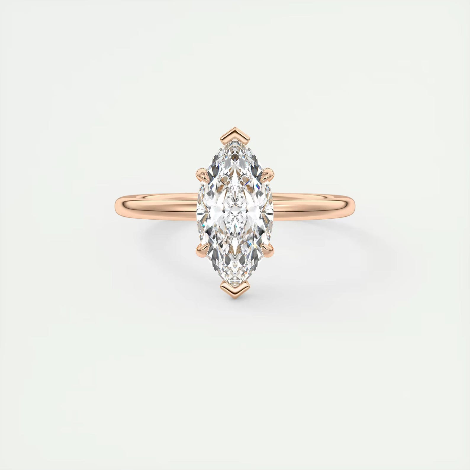 2.00 CT Marquise Cut Lab Grown Diamond Solitaire Ring, 14K Solid Gold ...