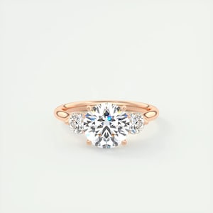 Three Stone Lab Diamond Ring, 2.50 CT Round Cut Lab Grown Diamond Engagement Ring, Triple Stone Gold Ring,Certified Lab Diamond Wedding Ring