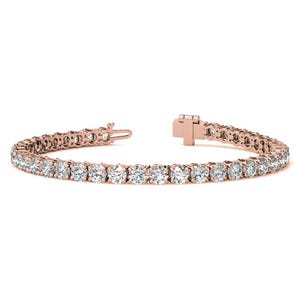 15.10 TCW Round Cut Lab Grown Diamond Bracelet, Diamond Tennis Bracelet For Women, Lab Made Diamond Wedding Bracelet, Birthday Gift for Her.
