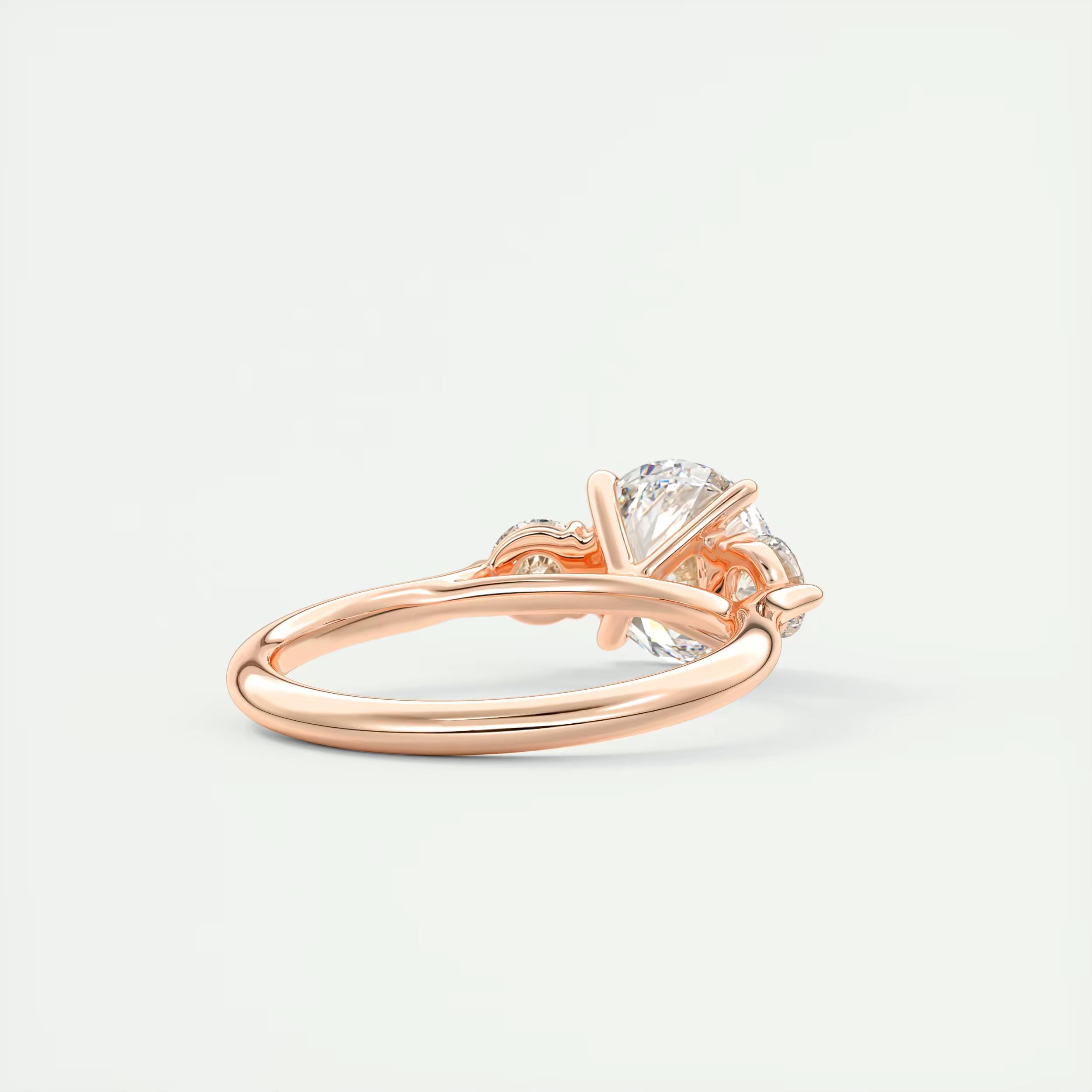 Trilogy Round Cut Lab Grown Diamond Engagement Ring, 2 CT Three Stone ...