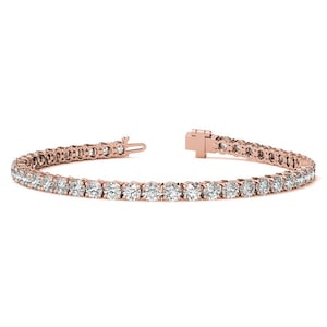 11.70 TCW Round Cut Lab Grown Diamond Bracelet, 14K Solid Gold Diamond Tennis Bracelet For Women, Wedding Bracelet, Bridal Tennis Bracelet.