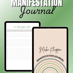 26 Page Digital Manifestation Journal - Dream Life Vision Board, Goals Planner, Mindset & Abundance Worksheets, Law of Attraction PDF