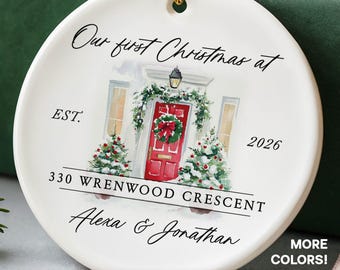First Christmas New Home Ornament, Personalized New House Ornament, Our First Home Keepsake Ornament, Christmas New Home Gift for Couple