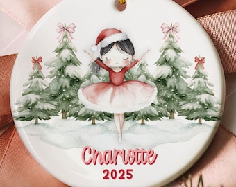 Ballerina Ornament Personalized, Custom Ballet Ornament Girl Gift, Custom Name Ornament 2025, Girls Christmas Ornaments Child Keepsake