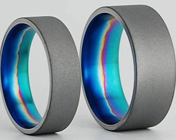 Titanium Ring Set, Wedding Band Set, Wedding Ring Set, His and Hers Ring Set, Titanium Rings, Wedding Rings, Promise Rings, Wedding Bands